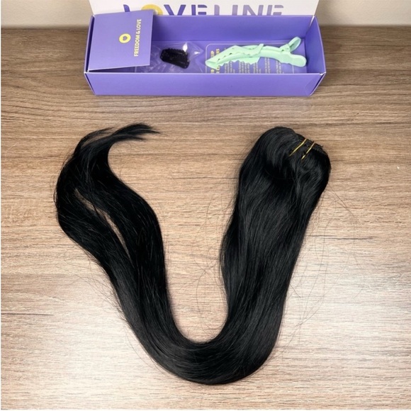 Jet Black Remy Human Hair 20 Inch Clip In Hair Extensions - Picture 3 of 10